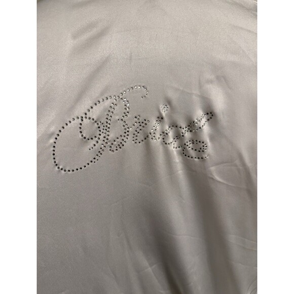 Victoria's Secret One Size Robe Bride I Do Soft Satin Rhinestone Glitter White - Picture 2 of 5